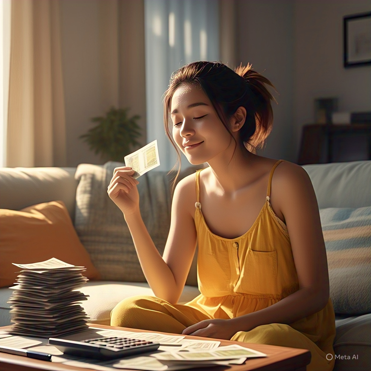 Person feeling relieved and empowered by reducing their home loan debt